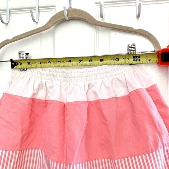 80s Vintage Justin Allen high rise shorts pastel color block stripe pull on M - Picture 2 of 7